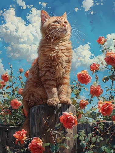 5D Diamond Painting Katze, Diamond Painting Erwachsene Blume, DIY Basteln Erwachsene, Full Diamant Kunst Malerei Stickerei Kreuzstich Set, Zimmer Deko und Wanddekor, Als Geschenke 60X80cm W-8276 5D Diamond Painting Katze, Diamond Painting Erwachsene Blume, DIY Basteln Erwachsene, Full Diamant Kunst Malerei Stickerei Kreuzstich Set, Zimmer Deko und Wanddekor, Als Geschenke 60X80cm W-8276 von MAYUPEOU