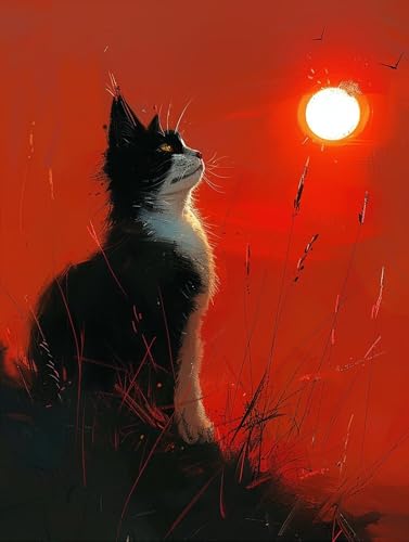 5D Diamond Painting Katze, Diamond Painting Erwachsene Sonnenuntergang, DIY Basteln Erwachsene, Full Diamant Kunst Malerei Stickerei Kreuzstich Set, Zimmer Deko und Wanddekor Geschenke 60X80cm 8-7265 5D Diamond Painting Katze, Diamond Painting Erwachsene Sonnenuntergang, DIY Basteln Erwachsene, Full Diamant Kunst Malerei Stickerei Kreuzstich Set, Zimmer Deko und Wanddekor Geschenke 60X80cm 8-7265 von MAYUPEOU