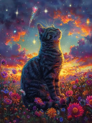 5D Diamond Painting Katze, Diamond Painting Erwachsene Sonnenuntergang, DIY Basteln Erwachsene, Full Diamant Kunst Malerei Stickerei Kreuzstich Set, Zimmer Deko und Wanddekor Geschenke 90x120cm 8-7637 5D Diamond Painting Katze, Diamond Painting Erwachsene Sonnenuntergang, DIY Basteln Erwachsene, Full Diamant Kunst Malerei Stickerei Kreuzstich Set, Zimmer Deko und Wanddekor Geschenke 90x120cm 8-7637 von MAYUPEOU