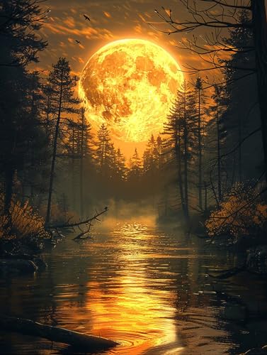 5D Diamond Painting Landschaft, Diamond Painting Erwachsene Rivers, DIY Basteln Erwachsene, Full Diamant Kunst Malerei Stickerei Kreuzstich Set, Zimmer Deko und Wanddekor, Geschenke 90x120cm 1-1792 von MAYUPEOU