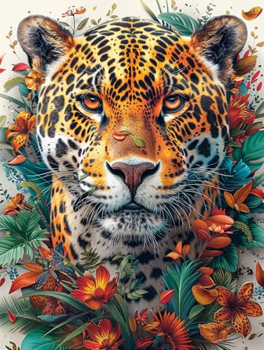 5D Diamond Painting Leopard, Diamond Painting Erwachsene Blume, DIY Basteln Erwachsene, Full Diamant Kunst Malerei Stickerei Kreuzstich Set, Zimmer Deko und Wanddekor, Als Geschenke 50x65cm G-3806 5D Diamond Painting Leopard, Diamond Painting Erwachsene Blume, DIY Basteln Erwachsene, Full Diamant Kunst Malerei Stickerei Kreuzstich Set, Zimmer Deko und Wanddekor, Als Geschenke 50x65cm G-3806 von MAYUPEOU