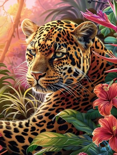 5D Diamond Painting Leopard, Diamond Painting Erwachsene Blume, DIY Basteln Erwachsene, Full Diamant Kunst Malerei Stickerei Kreuzstich Set, Zimmer Deko und Wanddekor, Als Geschenke 70x95cm E-4155 5D Diamond Painting Leopard, Diamond Painting Erwachsene Blume, DIY Basteln Erwachsene, Full Diamant Kunst Malerei Stickerei Kreuzstich Set, Zimmer Deko und Wanddekor, Als Geschenke 70x95cm E-4155 von MAYUPEOU