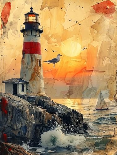 5D Diamond Painting Leuchtturm, Diamond Painting Erwachsene Landschaft, DIY Basteln Erwachsene, Full Diamant Kunst Malerei Stickerei Kreuzstich Set, Zimmer Deko und Wanddekor Geschenke 60X80cm G-8746 5D Diamond Painting Leuchtturm, Diamond Painting Erwachsene Landschaft, DIY Basteln Erwachsene, Full Diamant Kunst Malerei Stickerei Kreuzstich Set, Zimmer Deko und Wanddekor Geschenke 60X80cm G-8746 von MAYUPEOU