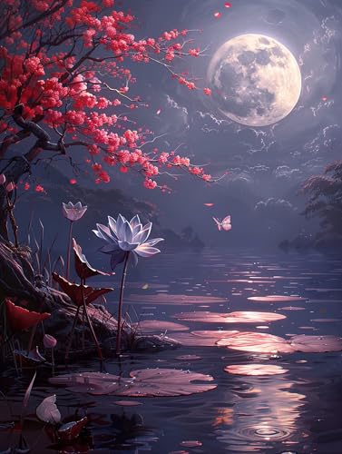 5D Diamond Painting Mond, Diamond Painting Erwachsene Blume, DIY Basteln Erwachsene, Full Diamant Kunst Malerei Stickerei Kreuzstich Set, Zimmer Deko und Wanddekor, Als Geschenke 50x65cm 5-5005 5D Diamond Painting Mond, Diamond Painting Erwachsene Blume, DIY Basteln Erwachsene, Full Diamant Kunst Malerei Stickerei Kreuzstich Set, Zimmer Deko und Wanddekor, Als Geschenke 50x65cm 5-5005 von MAYUPEOU
