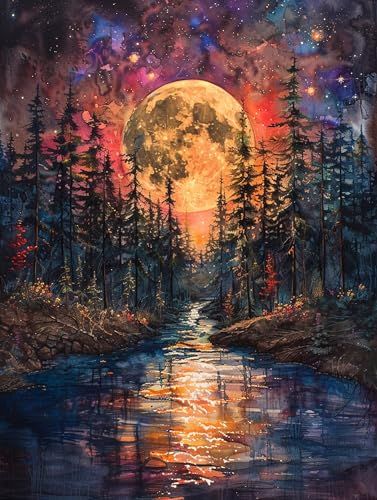 5D Diamond Painting Rivers, Diamond Painting Erwachsene Baum, DIY Basteln Erwachsene, Full Diamant Kunst Malerei Stickerei Kreuzstich Set, Zimmer Deko und Wanddekor, Als Geschenke 50x65cm X-5625 5D Diamond Painting Rivers, Diamond Painting Erwachsene Baum, DIY Basteln Erwachsene, Full Diamant Kunst Malerei Stickerei Kreuzstich Set, Zimmer Deko und Wanddekor, Als Geschenke 50x65cm X-5625 von MAYUPEOU