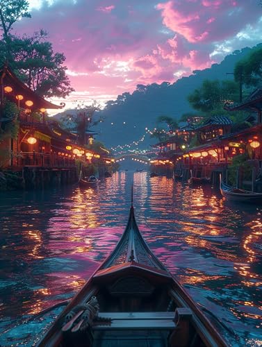 5D Diamond Painting Rivers, Diamond Painting Erwachsene Landschaft, DIY Basteln Erwachsene, Full Diamant Kunst Malerei Stickerei Kreuzstich Set, Zimmer Deko und Wanddekor, Als Geschenke 60X70cm 2-8342 von MAYUPEOU