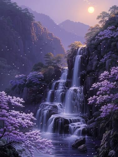 5D Diamond Painting Rivers, Diamond Painting Erwachsene Landschaft, DIY Basteln Erwachsene, Full Diamant Kunst Malerei Stickerei Kreuzstich Set, Zimmer Deko und Wanddekor, Als Geschenke 60X70cm 8-1524 von MAYUPEOU