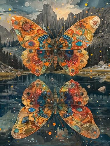 5D Diamond Painting Schmetterling, Diamond Painting Erwachsene Berg, DIY Basteln Erwachsene, Full Diamant Kunst Malerei Stickerei Kreuzstich Set, Zimmer Deko und Wanddekor, Geschenke 30x40cm 4-7182 5D Diamond Painting Schmetterling, Diamond Painting Erwachsene Berg, DIY Basteln Erwachsene, Full Diamant Kunst Malerei Stickerei Kreuzstich Set, Zimmer Deko und Wanddekor, Geschenke 30x40cm 4-7182 von MAYUPEOU