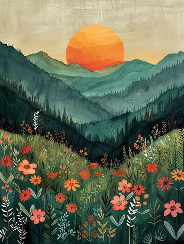 5D Diamond Painting Sonne, Diamond Painting Erwachsene Blume, DIY Basteln Erwachsene, Full Diamant Kunst Malerei Stickerei Kreuzstich Set, Zimmer Deko und Wanddekor, Als Geschenke 30x40cm N-8247 von MAYUPEOU