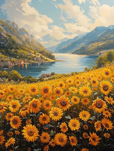 5D Diamond Painting Sonnenblume, Diamond Painting Erwachsene Rivers, DIY Basteln Erwachsene, Full Diamant Kunst Malerei Stickerei Kreuzstich Set, Zimmer Deko und Wanddekor, Geschenke 30x40cm Y-8617 5D Diamond Painting Sonnenblume, Diamond Painting Erwachsene Rivers, DIY Basteln Erwachsene, Full Diamant Kunst Malerei Stickerei Kreuzstich Set, Zimmer Deko und Wanddekor, Geschenke 30x40cm Y-8617 von MAYUPEOU