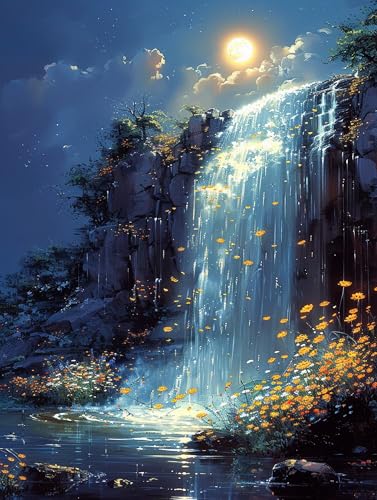 5D Diamond Painting Stürze, Diamond Painting Erwachsene Landschaft, DIY Basteln Erwachsene, Full Diamant Kunst Malerei Stickerei Kreuzstich Set, Zimmer Deko und Wanddekor, Geschenke 100x135cm 4-9476 von MAYUPEOU