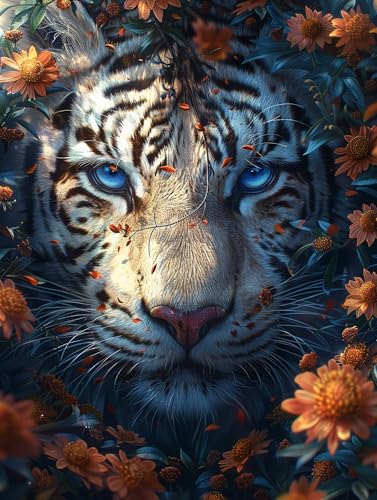 5D Diamond Painting Tiger, Diamond Painting Erwachsene Blume, DIY Basteln Erwachsene, Full Diamant Kunst Malerei Stickerei Kreuzstich Set, Zimmer Deko und Wanddekor, Als Geschenke 60X80cm 6-3121 5D Diamond Painting Tiger, Diamond Painting Erwachsene Blume, DIY Basteln Erwachsene, Full Diamant Kunst Malerei Stickerei Kreuzstich Set, Zimmer Deko und Wanddekor, Als Geschenke 60X80cm 6-3121 von MAYUPEOU