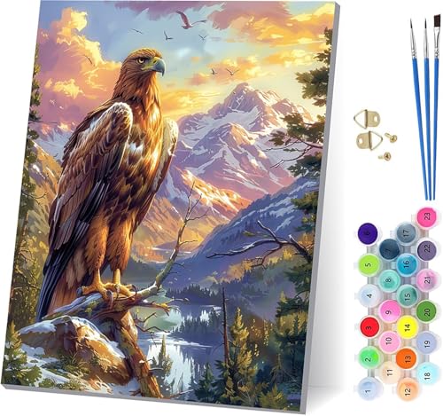 Adler Malen Nach Zahlen Erwachsene Mit Rahmen, Malen Nach Zahlen Berg, DIY Set Erwachsene Mit 3 Pinseln und Acrylfarbe Knitterfreie Leinwand, Paint by Numbers für Deko Wohnzimmer 100x135cm 8-9750 Adler Malen Nach Zahlen Erwachsene Mit Rahmen, Malen Nach Zahlen Berg, DIY Set Erwachsene Mit 3 Pinseln und Acrylfarbe Knitterfreie Leinwand, Paint by Numbers für Deko Wohnzimmer 100x135cm 8-9750 von MAYUPEOU