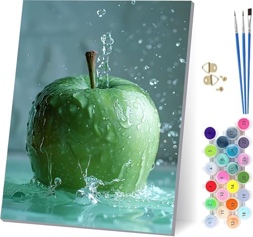 Apfel Malen Nach Zahlen Erwachsene Mit Rahmen, Malen Nach Zahlen Wassertropfen, DIY Set Erwachsene Mit 3 Pinseln und Acrylfarbe, Paint by Numbers für Deko Wohnzimmer Geschenke 100x130cm 4-7647 Apfel Malen Nach Zahlen Erwachsene Mit Rahmen, Malen Nach Zahlen Wassertropfen, DIY Set Erwachsene Mit 3 Pinseln und Acrylfarbe, Paint by Numbers für Deko Wohnzimmer Geschenke 100x130cm 4-7647 von MAYUPEOU