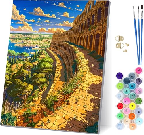 Architektur Malen Nach Zahlen Erwachsene Mit Rahmen, Malen Nach Zahlen Landschaft, DIY Set Erwachsene Mit 3 Pinseln und Acrylfarbe, Paint by Numbers für Deko Wohnzimmer Geschenke 70x95cm 2-6255 Architektur Malen Nach Zahlen Erwachsene Mit Rahmen, Malen Nach Zahlen Landschaft, DIY Set Erwachsene Mit 3 Pinseln und Acrylfarbe, Paint by Numbers für Deko Wohnzimmer Geschenke 70x95cm 2-6255 von MAYUPEOU