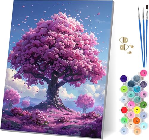 Baum Malen Nach Zahlen Erwachsene Mit Rahmen, Malen Nach Zahlen Landschaft, DIY Set Erwachsene Mit 3 Pinseln und Acrylfarbe, Paint by Numbers für Deko Wohnzimmer, Geschenke für Frauen 40x50cm 0-5611 Baum Malen Nach Zahlen Erwachsene Mit Rahmen, Malen Nach Zahlen Landschaft, DIY Set Erwachsene Mit 3 Pinseln und Acrylfarbe, Paint by Numbers für Deko Wohnzimmer, Geschenke für Frauen 40x50cm 0-5611 von MAYUPEOU