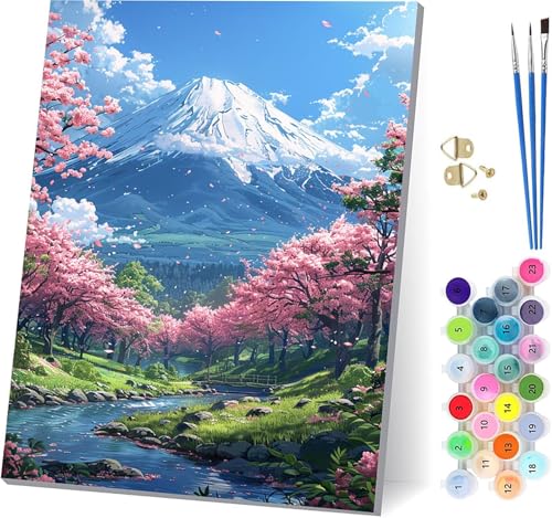 Berg Malen Nach Zahlen Erwachsene Mit Rahmen, Malen Nach Zahlen Baum, DIY Set Erwachsene Mit 3 Pinseln und Acrylfarbe Knitterfreie Leinwand, Paint by Numbers für Deko Wohnzimmer 100x135cm 7-9566 Berg Malen Nach Zahlen Erwachsene Mit Rahmen, Malen Nach Zahlen Baum, DIY Set Erwachsene Mit 3 Pinseln und Acrylfarbe Knitterfreie Leinwand, Paint by Numbers für Deko Wohnzimmer 100x135cm 7-9566 von MAYUPEOU