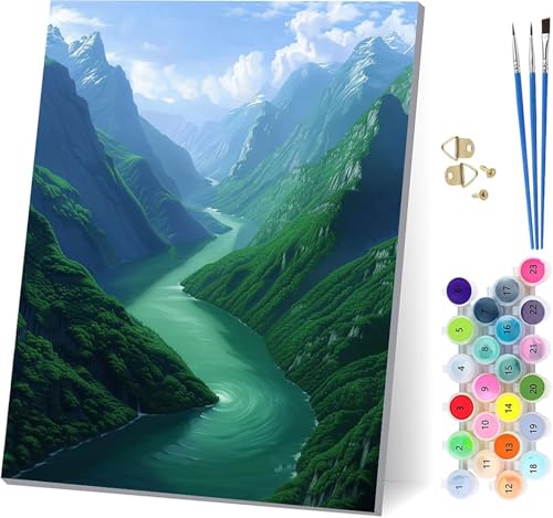 Berg Malen Nach Zahlen Erwachsene Mit Rahmen, Malen Nach Zahlen Landschaft, DIY Set Erwachsene Mit 3 Pinseln und Acrylfarbe Knitterfreie Leinwand, Paint by Numbers für Deko Wohnzimmer 70x95cm 4-9127 Berg Malen Nach Zahlen Erwachsene Mit Rahmen, Malen Nach Zahlen Landschaft, DIY Set Erwachsene Mit 3 Pinseln und Acrylfarbe Knitterfreie Leinwand, Paint by Numbers für Deko Wohnzimmer 70x95cm 4-9127 von MAYUPEOU