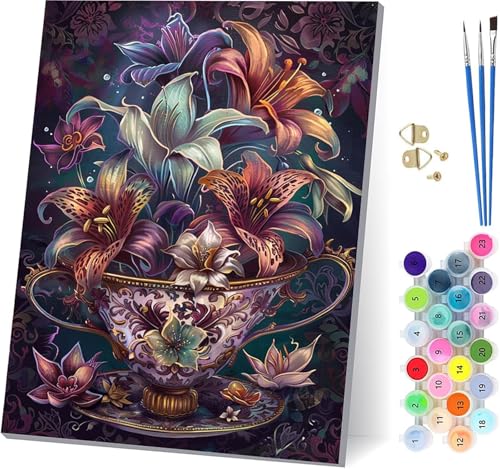 Blume Malen Nach Zahlen Erwachsene Mit Rahmen, Malen Nach Zahlen Pflanzen, DIY Set Erwachsene Mit 3 Pinseln und Acrylfarbe, Paint by Numbers für Deko Wohnzimmer, Geschenke für Frauen 50x65cm 3-1576 Blume Malen Nach Zahlen Erwachsene Mit Rahmen, Malen Nach Zahlen Pflanzen, DIY Set Erwachsene Mit 3 Pinseln und Acrylfarbe, Paint by Numbers für Deko Wohnzimmer, Geschenke für Frauen 50x65cm 3-1576 von MAYUPEOU