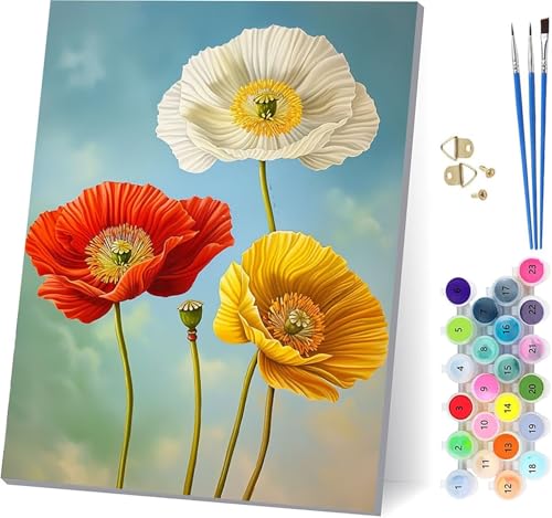Blume Malen Nach Zahlen Erwachsene Mit Rahmen, Malen Nach Zahlen Pflanzen, DIY Set Erwachsene Mit 3 Pinseln und Acrylfarbe Knitterfreie Leinwand, Paint by Numbers für Deko Wohnzimmer 40x50cm E-2509 Blume Malen Nach Zahlen Erwachsene Mit Rahmen, Malen Nach Zahlen Pflanzen, DIY Set Erwachsene Mit 3 Pinseln und Acrylfarbe Knitterfreie Leinwand, Paint by Numbers für Deko Wohnzimmer 40x50cm E-2509 von MAYUPEOU