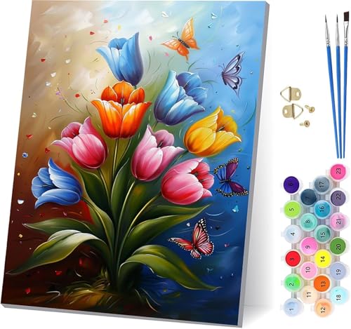 Blume Malen Nach Zahlen Erwachsene Mit Rahmen, Malen Nach Zahlen Schmetterling, DIY Set Erwachsene Mit 3 Pinseln und Acrylfarbe, Paint by Numbers für Deko Wohnzimmer Geschenke 100x135cm 1-7601 Blume Malen Nach Zahlen Erwachsene Mit Rahmen, Malen Nach Zahlen Schmetterling, DIY Set Erwachsene Mit 3 Pinseln und Acrylfarbe, Paint by Numbers für Deko Wohnzimmer Geschenke 100x135cm 1-7601 von MAYUPEOU