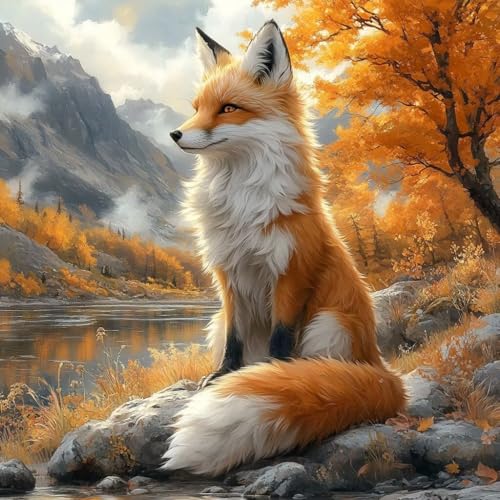 DIY Diamond Painting Fuchs, Diamond Painting für Wand Décor, 5D Bastelset Erwachsene, Baum DIY Runder Full Drill Diamant Malerei Set, Diamant Kunst Malerei Stickerei für Anfänger, 30x30cm 5-1960 DIY Diamond Painting Fuchs, Diamond Painting für Wand Décor, 5D Bastelset Erwachsene, Baum DIY Runder Full Drill Diamant Malerei Set, Diamant Kunst Malerei Stickerei für Anfänger, 30x30cm 5-1960 von MAYUPEOU