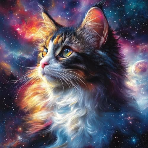 DIY Diamond Painting Sternenhimmel, Diamond Painting, 5D Bastelset Erwachsene, Katze DIY Runder Full Drill Diamant Malerei Set, Diamant Kunst Malerei Stickerei für Anfänger, Wand Décor 60x60cm K-1388 DIY Diamond Painting Sternenhimmel, Diamond Painting, 5D Bastelset Erwachsene, Katze DIY Runder Full Drill Diamant Malerei Set, Diamant Kunst Malerei Stickerei für Anfänger, Wand Décor 60x60cm K-1388 von MAYUPEOU
