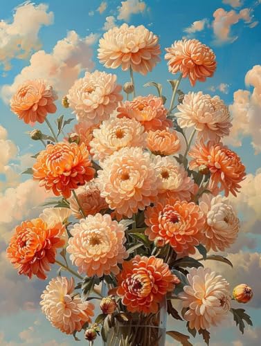 Diamant Painting Bilder Blume, Diamond Painting Erwachsene Wolke, 5D DIY Full Drill Stickerei Kreuzstich Set, Mosaikherstellung Bastelset Erwachsene, für Deko Wohnzimmer Geschenke 40X50cm 5-5717 von MAYUPEOU
