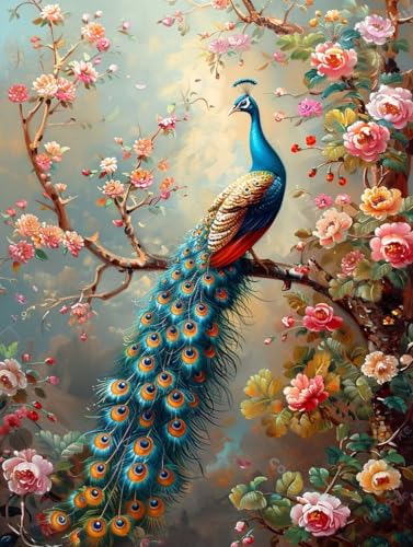 Diamant Painting Bilder Pfau, Diamond Painting Erwachsene Blume, 5D DIY Full Drill Stickerei Kreuzstich Set, Mosaikherstellung Bastelset Erwachsene, für Deko Wohnzimmer Geschenke 50x65cm 9-4981 Diamant Painting Bilder Pfau, Diamond Painting Erwachsene Blume, 5D DIY Full Drill Stickerei Kreuzstich Set, Mosaikherstellung Bastelset Erwachsene, für Deko Wohnzimmer Geschenke 50x65cm 9-4981 von MAYUPEOU
