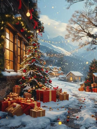 Diamant Painting Bilder Schneeszene, Diamond Painting Erwachsene Landschaft, 5D DIY Full Drill Stickerei Kreuzstich Set, Mosaikherstellung Bastelset Erwachsene, für Deko Wohnzimmer 60X80cm O-2676 von MAYUPEOU