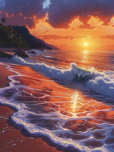 Diamant Painting Bilder Sonnenuntergang, Diamond Painting Erwachsene Landschaft, 5D DIY Full Drill Stickerei Kreuzstich Set, Mosaikherstellung Bastelset Erwachsene, für Deko Wohnzimmer 80X110cm C-9760 Diamant Painting Bilder Sonnenuntergang, Diamond Painting Erwachsene Landschaft, 5D DIY Full Drill Stickerei Kreuzstich Set, Mosaikherstellung Bastelset Erwachsene, für Deko Wohnzimmer 80X110cm C-9760 von MAYUPEOU