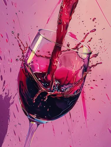 Diamant Painting Bilder Wein, Diamond Painting Erwachsene Weinglas, 5D DIY Full Drill Stickerei Kreuzstich Set, Mosaikherstellung Bastelset Erwachsene, für Deko Wohnzimmer Geschenke 60X70cm W-4127 von MAYUPEOU