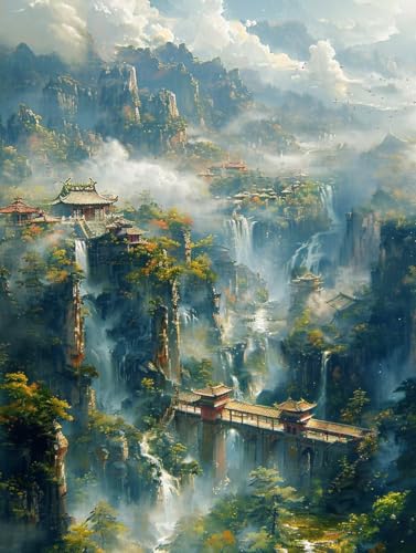 Diamond Painting Erwachsene Architektur, Diamant Painting Bilder Landschaft, 5D DIY Full Drill Stickerei Kreuzstich Set, Mosaikherstellung Bastelset Erwachsene, für Deko Wohnzimmer 60X70cm U-4584 von MAYUPEOU