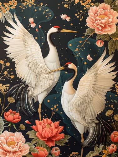Diamond Painting Erwachsene Blume, Diamant Painting Bilder Vogel, 5D DIY Full Drill Stickerei Kreuzstich Set, Mosaikherstellung Bastelset Erwachsene, für Deko Wohnzimmer Geschenke 60X70cm C-3196 von MAYUPEOU