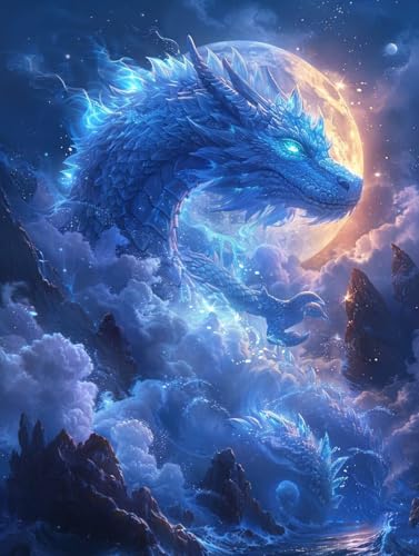 Diamond Painting Erwachsene Drachen, Diamant Painting Bilder Mond, 5D DIY Full Drill Stickerei Kreuzstich Set, Mosaikherstellung Bastelset Erwachsene, für Deko Wohnzimmer Geschenke 100x130cm Q-8369 Diamond Painting Erwachsene Drachen, Diamant Painting Bilder Mond, 5D DIY Full Drill Stickerei Kreuzstich Set, Mosaikherstellung Bastelset Erwachsene, für Deko Wohnzimmer Geschenke 100x130cm Q-8369 von MAYUPEOU