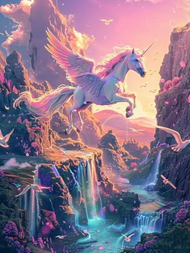 Diamond Painting Erwachsene Horse, Diamant Painting Bilder Berg, 5D DIY Full Drill Stickerei Kreuzstich Set, Mosaikherstellung Bastelset Erwachsene, für Deko Wohnzimmer Geschenke 30x40cm N-1452 von MAYUPEOU