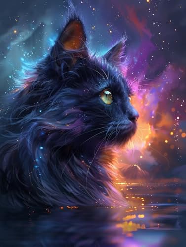 Diamond Painting Erwachsene Katze, Diamant Painting Bilder Tier, 5D DIY Full Drill Stickerei Kreuzstich Set, Mosaikherstellung Bastelset Erwachsene, für Deko Wohnzimmer Geschenke 60X70cm C-4344 von MAYUPEOU