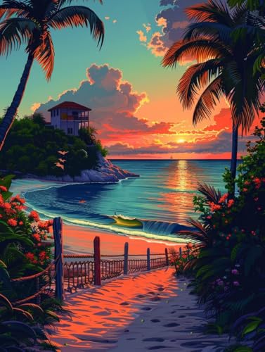 Diamond Painting Erwachsene Sonnenuntergang, Diamant Painting Bilder Landschaft, 5D DIY Full Drill Stickerei Kreuzstich Set, Mosaikherstellung Bastelset Erwachsene, für Deko Wohnzimmer 40X50cm C-5668 Diamond Painting Erwachsene Sonnenuntergang, Diamant Painting Bilder Landschaft, 5D DIY Full Drill Stickerei Kreuzstich Set, Mosaikherstellung Bastelset Erwachsene, für Deko Wohnzimmer 40X50cm C-5668 von MAYUPEOU