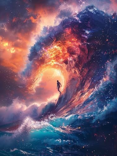 Diamond Painting Erwachsene Surfer, Diamant Painting Bilder Landschaft, 5D DIY Full Drill Stickerei Kreuzstich Set, Mosaikherstellung Bastelset Erwachsene, für Deko Wohnzimmer 100x130cm L-9256 Diamond Painting Erwachsene Surfer, Diamant Painting Bilder Landschaft, 5D DIY Full Drill Stickerei Kreuzstich Set, Mosaikherstellung Bastelset Erwachsene, für Deko Wohnzimmer 100x130cm L-9256 von MAYUPEOU