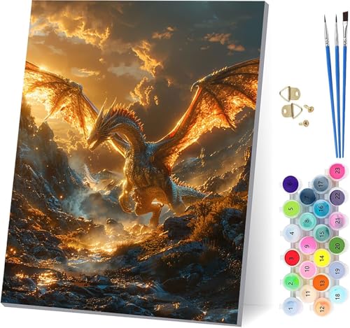 Drachen Malen Nach Zahlen Erwachsene Mit Rahmen, Malen Nach Zahlen Wolke, DIY Set Erwachsene Mit 3 Pinseln und Acrylfarbe Knitterfreie Leinwand, Paint by Numbers für Deko Wohnzimmer 70x95cm E-3221 Drachen Malen Nach Zahlen Erwachsene Mit Rahmen, Malen Nach Zahlen Wolke, DIY Set Erwachsene Mit 3 Pinseln und Acrylfarbe Knitterfreie Leinwand, Paint by Numbers für Deko Wohnzimmer 70x95cm E-3221 von MAYUPEOU