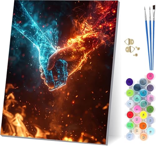 Flamme Malen Nach Zahlen Erwachsene Mit Rahmen, Malen Nach Zahlen Hand, DIY Set Erwachsene Mit 3 Pinseln und Acrylfarbe Knitterfreie Leinwand, Paint by Numbers für Deko Wohnzimmer 100x135cm 7-3750 Flamme Malen Nach Zahlen Erwachsene Mit Rahmen, Malen Nach Zahlen Hand, DIY Set Erwachsene Mit 3 Pinseln und Acrylfarbe Knitterfreie Leinwand, Paint by Numbers für Deko Wohnzimmer 100x135cm 7-3750 von MAYUPEOU