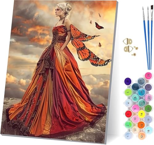 Frau Malen Nach Zahlen Erwachsene Mit Rahmen, Malen Nach Zahlen Schmetterling, DIY Set Erwachsene Mit 3 Pinseln und Acrylfarbe, Paint by Numbers für Deko Wohnzimmer und Wanddeko 20x30cm 2-7253 Frau Malen Nach Zahlen Erwachsene Mit Rahmen, Malen Nach Zahlen Schmetterling, DIY Set Erwachsene Mit 3 Pinseln und Acrylfarbe, Paint by Numbers für Deko Wohnzimmer und Wanddeko 20x30cm 2-7253 von MAYUPEOU