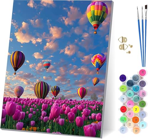 HeißLuftballon Malen Nach Zahlen Erwachsene Mit Rahmen, Malen Nach Zahlen Blume, DIY Set Erwachsene Mit 3 Pinseln und Acrylfarbe, Paint by Numbers für Deko Wohnzimmer Geschenke 30x40cm D-2961 HeißLuftballon Malen Nach Zahlen Erwachsene Mit Rahmen, Malen Nach Zahlen Blume, DIY Set Erwachsene Mit 3 Pinseln und Acrylfarbe, Paint by Numbers für Deko Wohnzimmer Geschenke 30x40cm D-2961 von MAYUPEOU