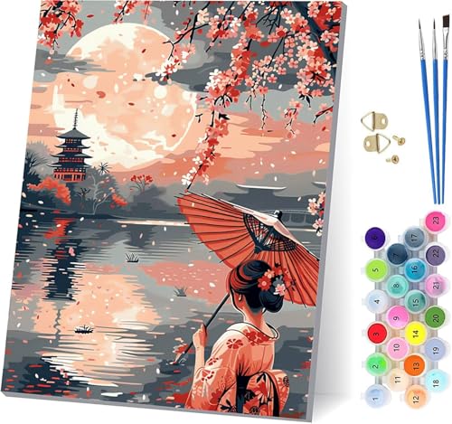 Japanerin Malen Nach Zahlen Erwachsene Mit Rahmen, Malen Nach Zahlen Architektur, DIY Set Erwachsene Mit 3 Pinseln und Acrylfarbe, Paint by Numbers für Deko Wohnzimmer Geschenke 100x135cm P-2512 Japanerin Malen Nach Zahlen Erwachsene Mit Rahmen, Malen Nach Zahlen Architektur, DIY Set Erwachsene Mit 3 Pinseln und Acrylfarbe, Paint by Numbers für Deko Wohnzimmer Geschenke 100x135cm P-2512 von MAYUPEOU