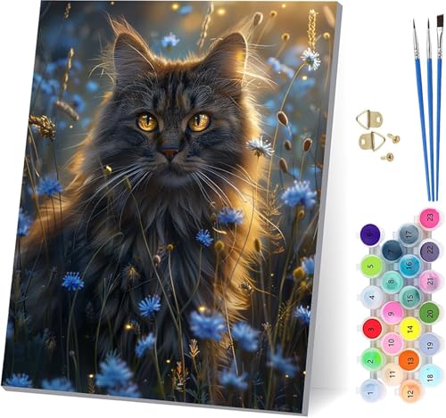 Katze Malen Nach Zahlen Erwachsene Mit Rahmen, Malen Nach Zahlen Blume, DIY Set Erwachsene Mit 3 Pinseln und Acrylfarbe, Paint by Numbers für Deko Wohnzimmer, Geschenke für Frauen 100x130cm Z-3569 Katze Malen Nach Zahlen Erwachsene Mit Rahmen, Malen Nach Zahlen Blume, DIY Set Erwachsene Mit 3 Pinseln und Acrylfarbe, Paint by Numbers für Deko Wohnzimmer, Geschenke für Frauen 100x130cm Z-3569 von MAYUPEOU