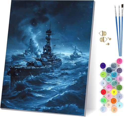Kriegsschiff Malen Nach Zahlen Erwachsene Mit Rahmen, Malen Nach Zahlen Ozean, DIY Set Erwachsene Mit 3 Pinseln und Acrylfarbe, Paint by Numbers für Deko Wohnzimmer Geschenke 100x130cm 7-7217 Kriegsschiff Malen Nach Zahlen Erwachsene Mit Rahmen, Malen Nach Zahlen Ozean, DIY Set Erwachsene Mit 3 Pinseln und Acrylfarbe, Paint by Numbers für Deko Wohnzimmer Geschenke 100x130cm 7-7217 von MAYUPEOU