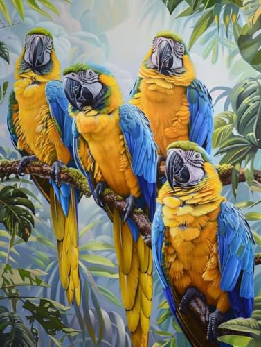 MAYUPEOU Malen Nach Zahlen Erwachsene Vogel Malen Nach Zahlen, Pflanze Paint by Numbers Adult, DIY Handgemalt Ölgemälde Kit mit 3 Pinseln und Acrylfarbe, Deko Wohnzimmer, Geschenke (100x135cm) 1-6965 von MAYUPEOU