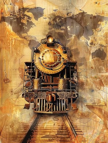Malen Nach Zahlen Erwachsene Auto, Weltkarte Malen Nach Zahlen Kinder, Paint by Numbers DIY Set Erwachsene, Handgemalt Ölgemälde Kit mit 3 Pinseln und Acrylfarbe, Deko Wohnzimmer, (50x65cm) B-9201 von MAYUPEOU