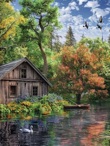 Malen Nach Zahlen Erwachsene Baum Malen Nach Zahlen, Landschaft Paint by Numbers Adult, DIY Handgemalt Ölgemälde Kit mit 3 Pinseln und Acrylfarbe, Deko Wohnzimmer, Geschenke (80x110cm) 0-4599 von MAYUPEOU