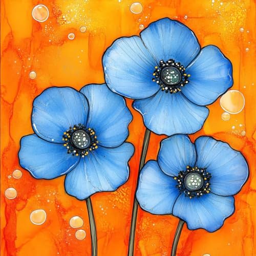 Malen Nach Zahlen Erwachsene Blume, Malen Nach Zahlen für Zimmer Deko, Abstrakt DIY Basteln Erwachsene Leinwand Kits, DIY Paint by Numbers Kits Mit Pinseln und Acrylfarbe, Geschenke, 100x100cm 0-7493 von MAYUPEOU